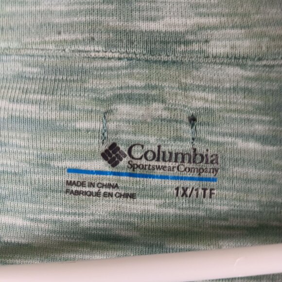 Columbia Outerspaced II 1/2 Zip Size 1X Green Ruched Long Sleeve Shirt AW1699 - Picture 4 of 8